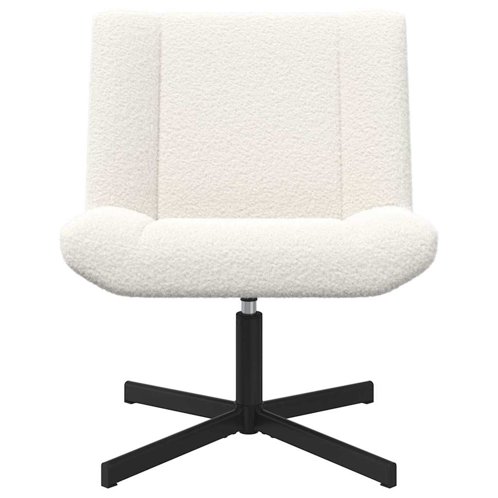 vidaXL Περιστρεφόμενη καρέκλα Κρεμ 63 x 75 x 76 εκ Δέρμα Πρόβατου