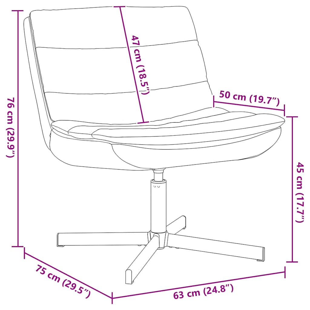 vidaXL Περιστρεφόμενη Καρέκλα Μαύρη Δερματίνη με μεταλλική βάση Μέτρια