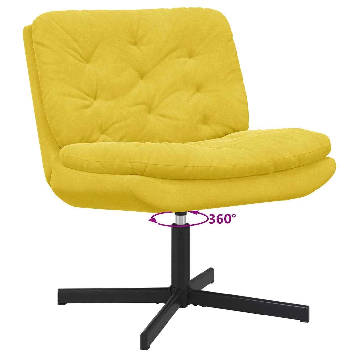 vidaXL Γυριστή Χαλαρωτική Καρέκλα Κίτρινο 63 x 75 x 76 εκ Βελούδο