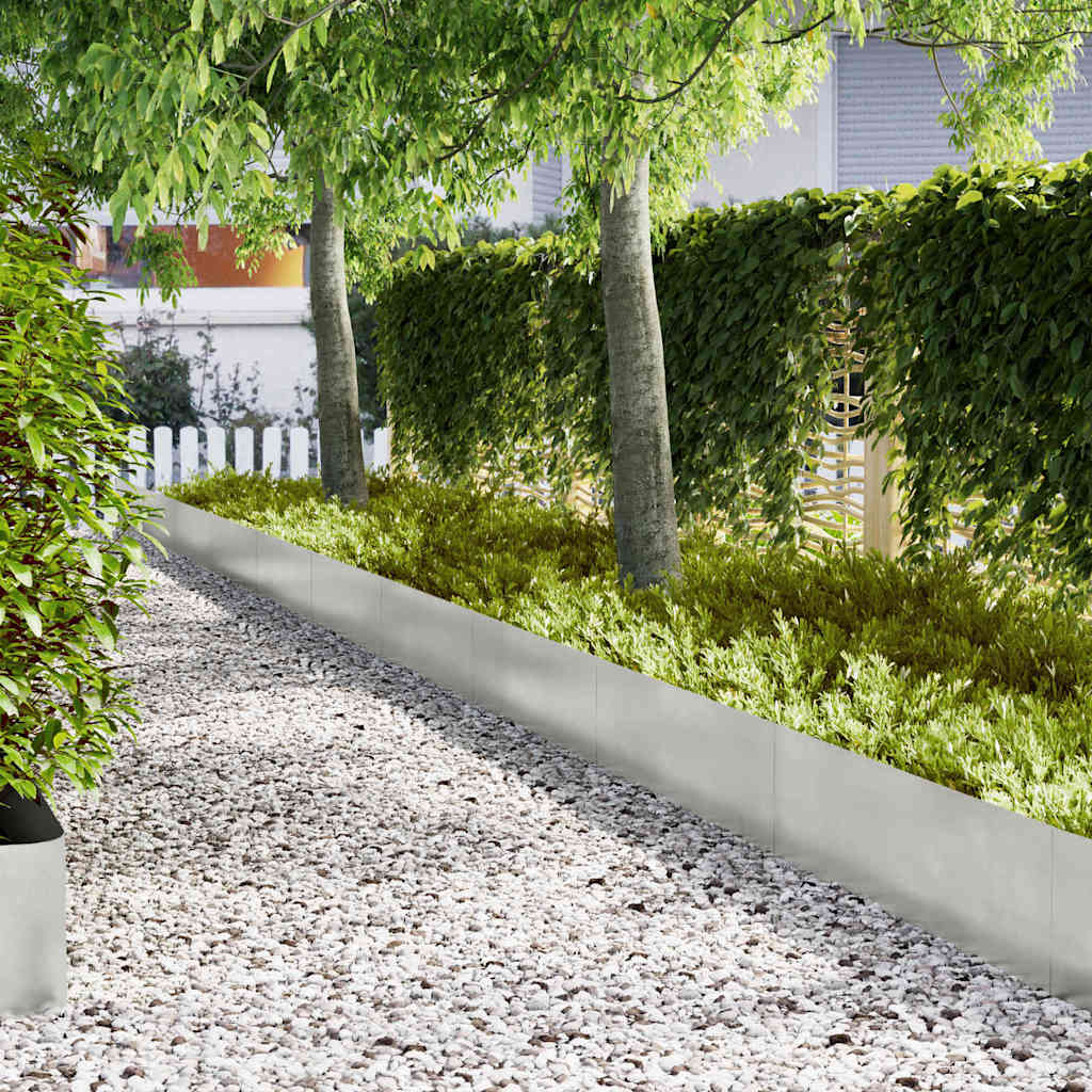 vidaXL Περιγράμματα γκαζόν 50 pcs Ασημί 100 x 0.5 x 30 εκ