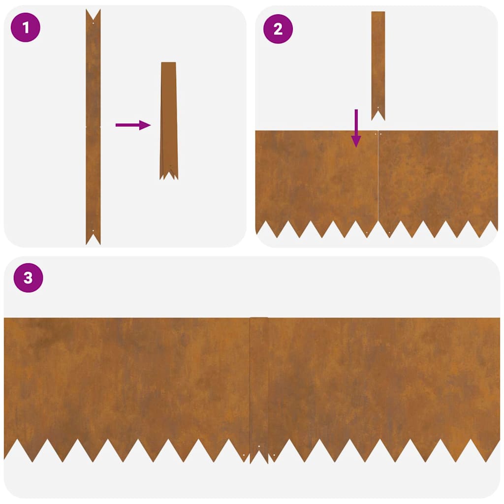 vidaXL Περίγραμμα γκαζόν 50 pcs Καφέ 100 x 0.05 x 20 εκ