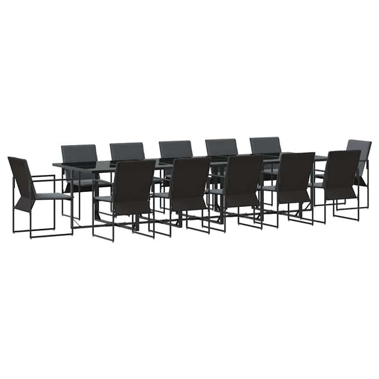 vidaXL Σέτ φαγητού για κήπο 13 pcs Μαύρο Ατσάλι