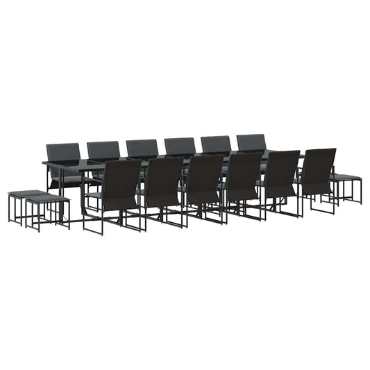 vidaXL Σέτ φαγητού για κήπο 17 pcs Μαύρο Ατσάλι