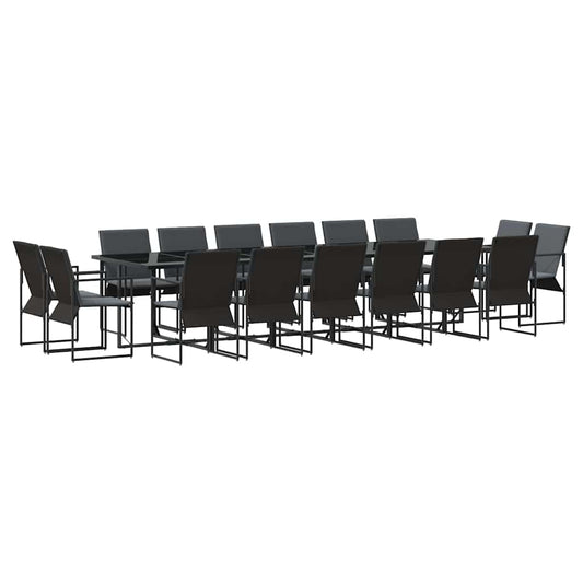 vidaXL Σέτ φαγητού για κήπο 17 pcs Μαύρο Ατσάλι