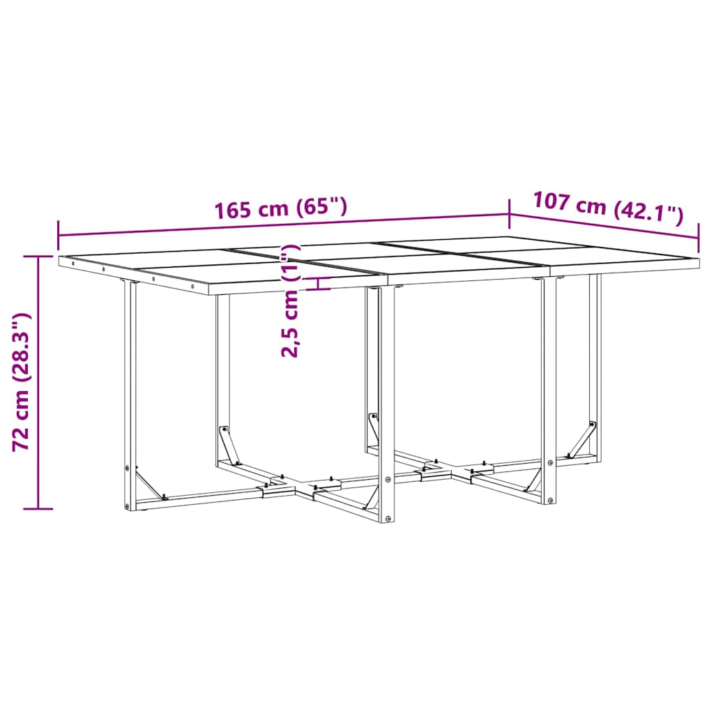 vidaXL Σέτ φαγητού για κήπο 7 pcs Μαύρο Ατσάλι