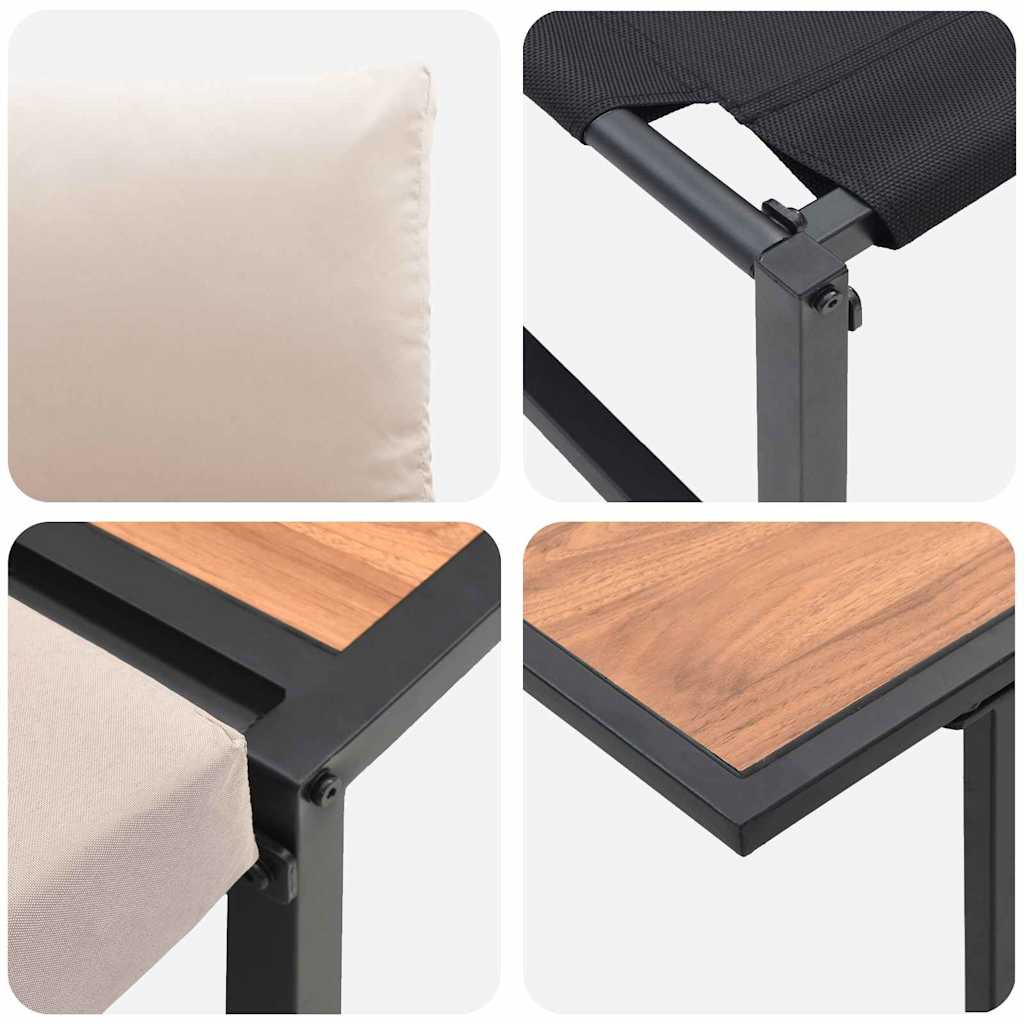 vidaXL Σέτ φαγητού για κήπο 3 pcs Taupe Ατσάλι