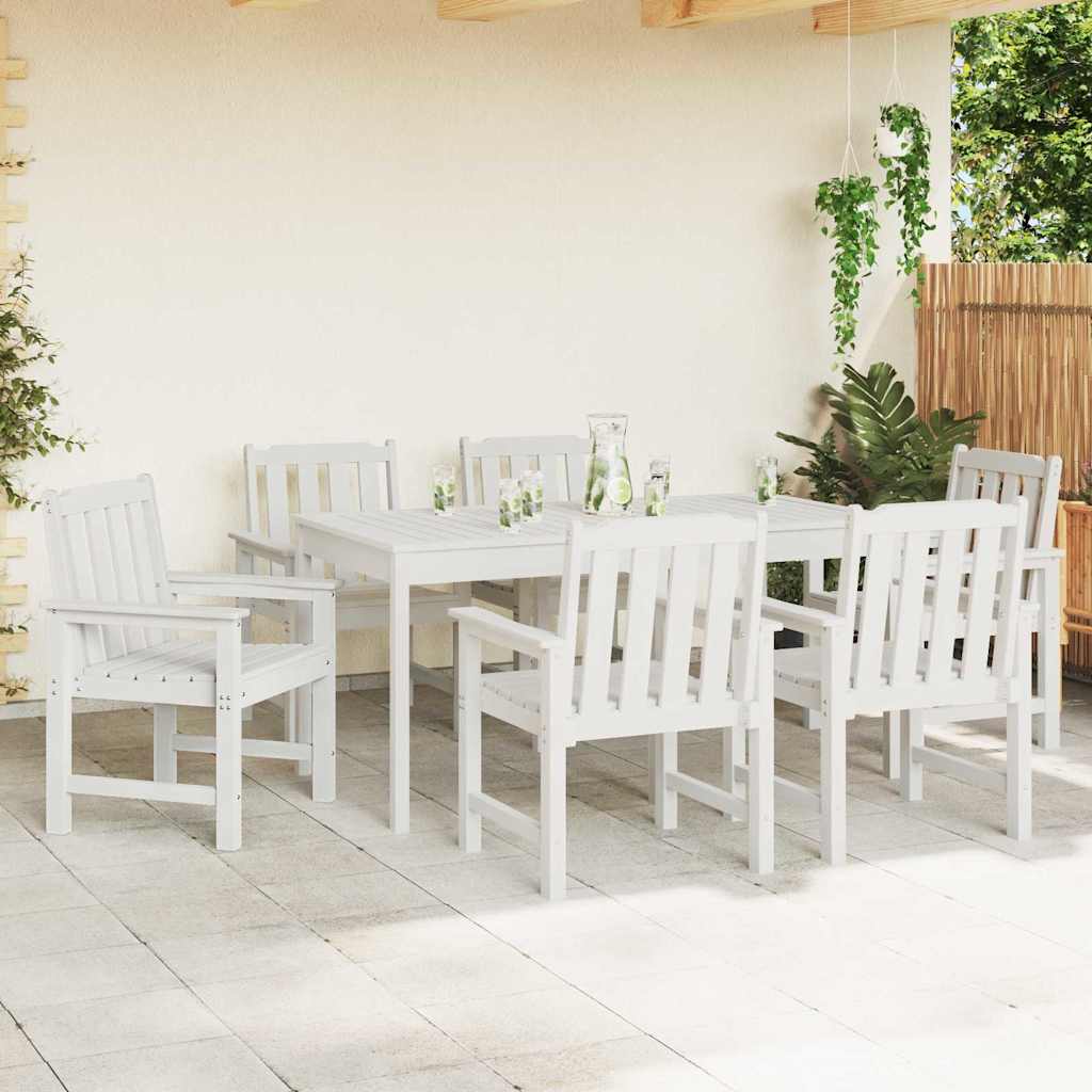 vidaXL Καρέκλα Κήπου 6 pcs Λευκό 65.5 x 59 x 88 εκ Πολυαιθυλένιο