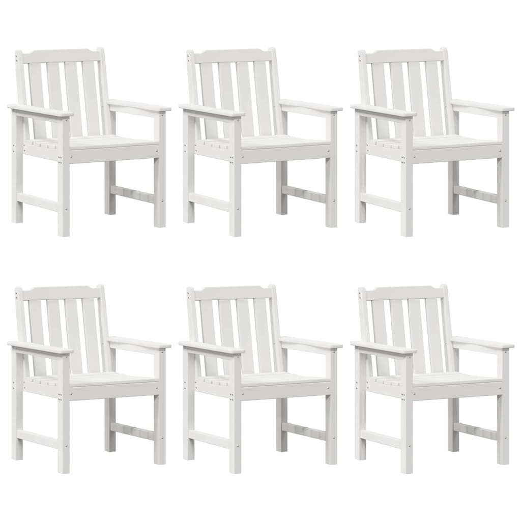 vidaXL Καρέκλα Κήπου 6 pcs Λευκό 65.5 x 59 x 88 εκ Πολυαιθυλένιο