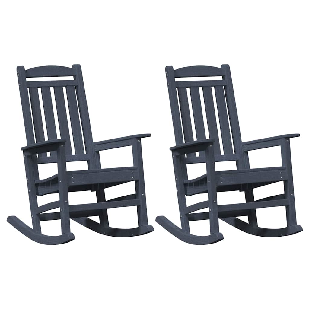 vidaXL Κουνιστή καρέκλα 2 pcs Ναυτικό μπλε 92 x 70 x 108 εκ
