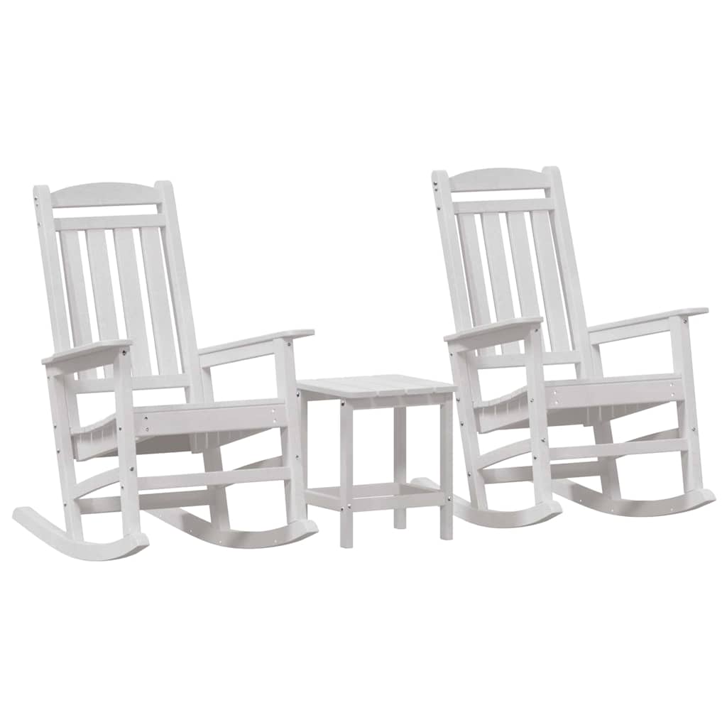 vidaXL Κουνιστή Καρέκλα Κήπου 3 pcs Λευκό 38 x 38 x 46cm Πλαστικό