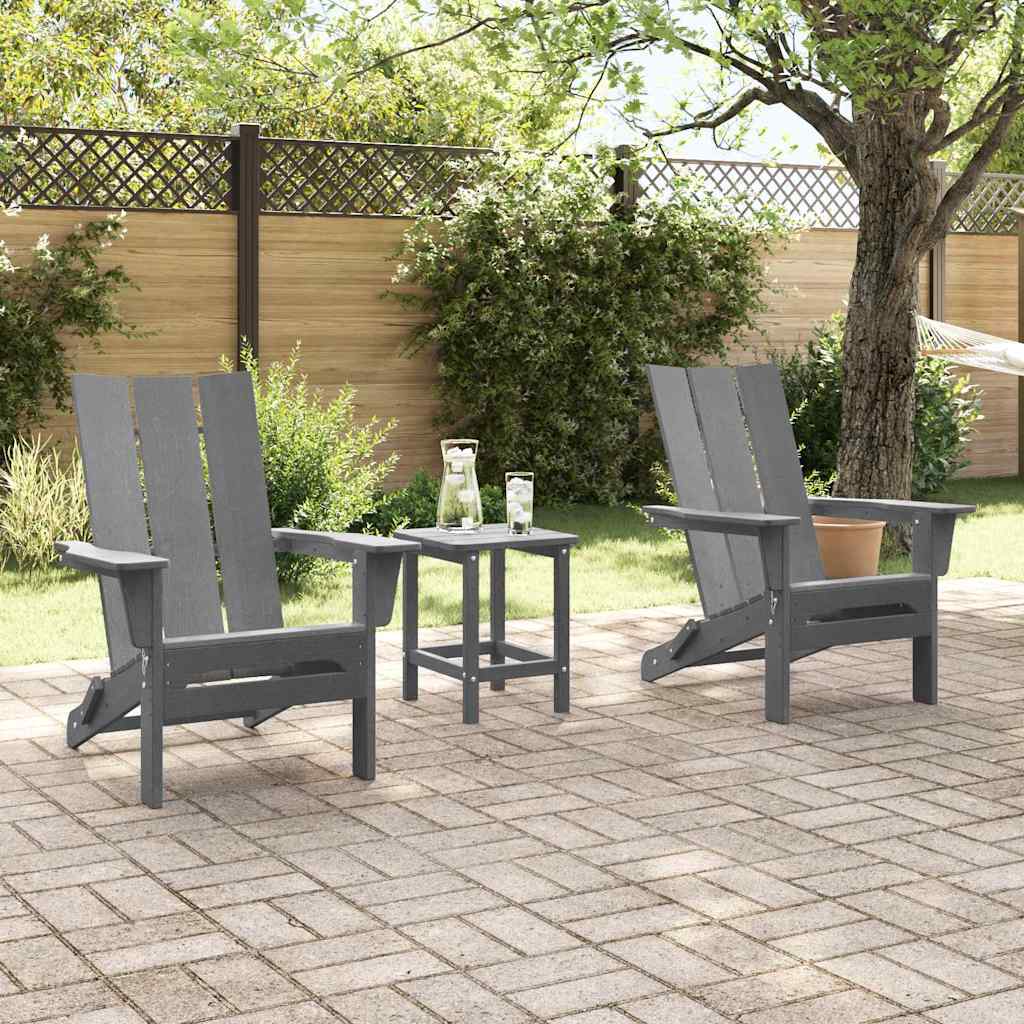 vidaXL Καρέκλα Κήπου 3 pcs Ανοιχτό γκρι 80.5 x 74.5 x 92 εκ