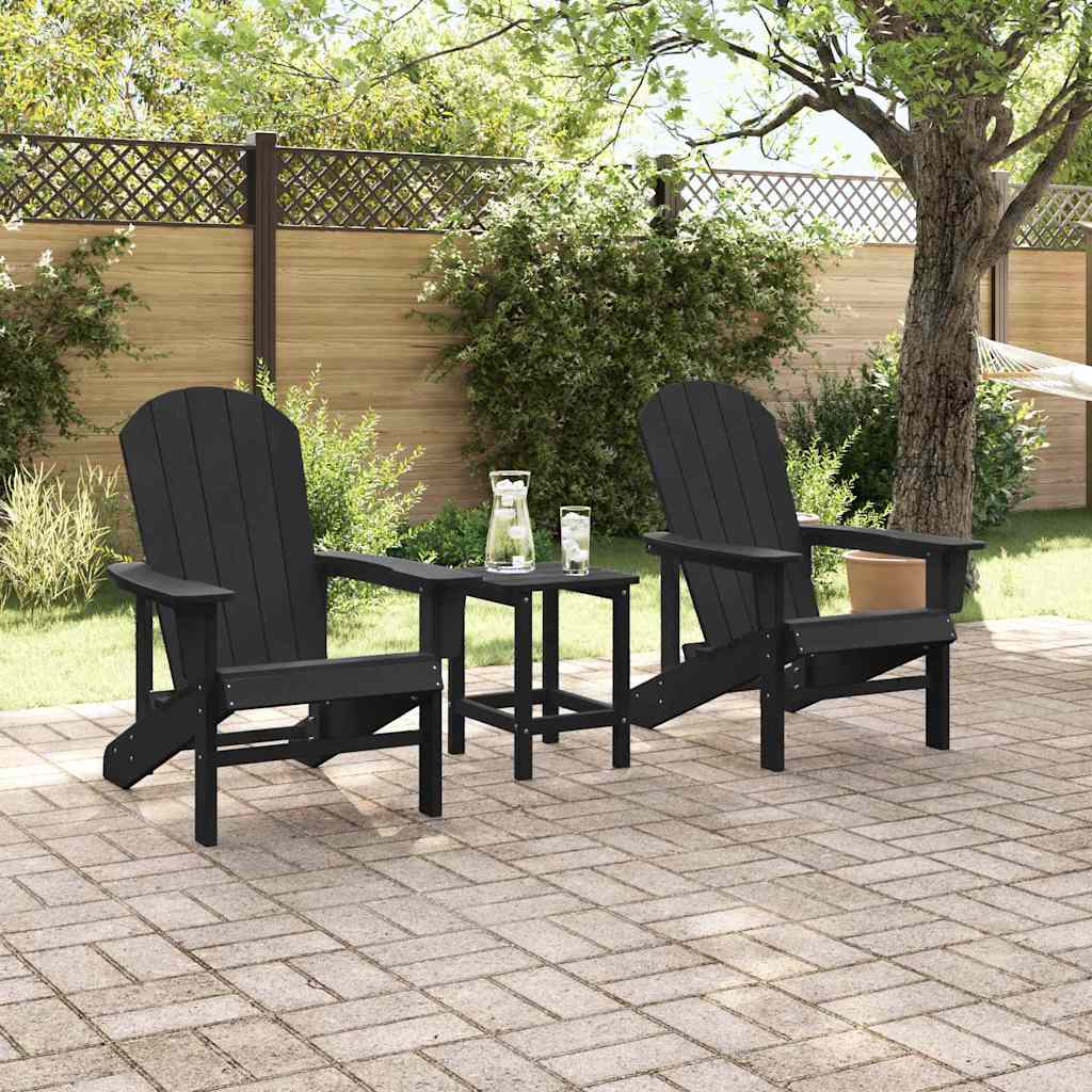 vidaXL Καρέκλα Κήπου 2 pcs Μαύρο 82 x 74 x 92 εκ. Πολυαιθυλένιο