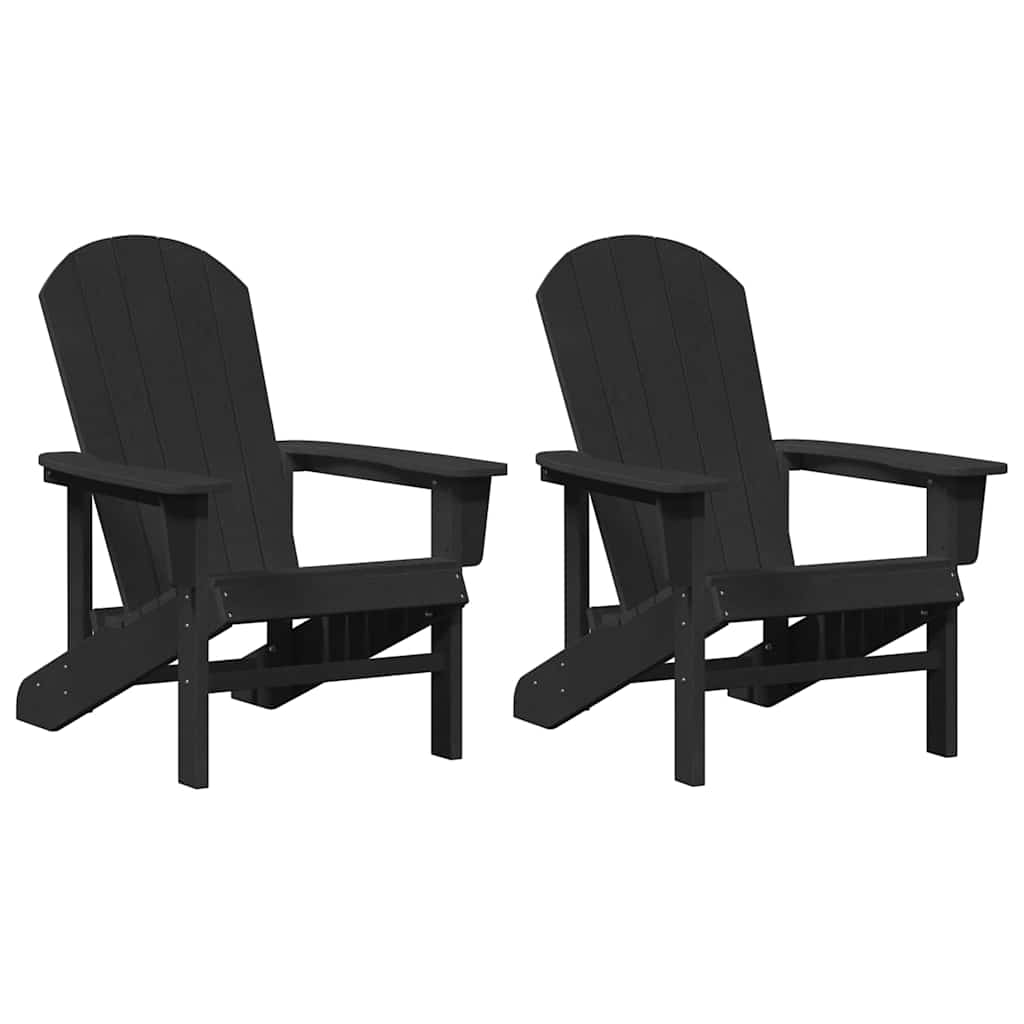 vidaXL Καρέκλα Κήπου 2 pcs Μαύρο 82 x 74 x 92 εκ. Πολυαιθυλένιο