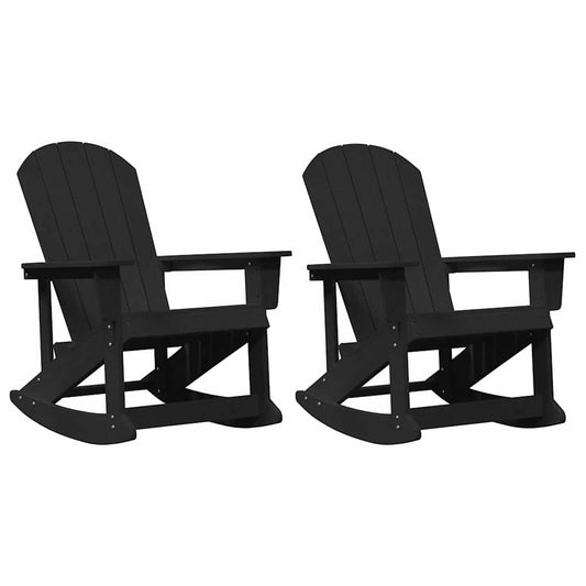 vidaXL Καρέκλες Ροκάντας Adirondack 2 pcs Μαύρο 73.5 x 92 x 90 εκ.