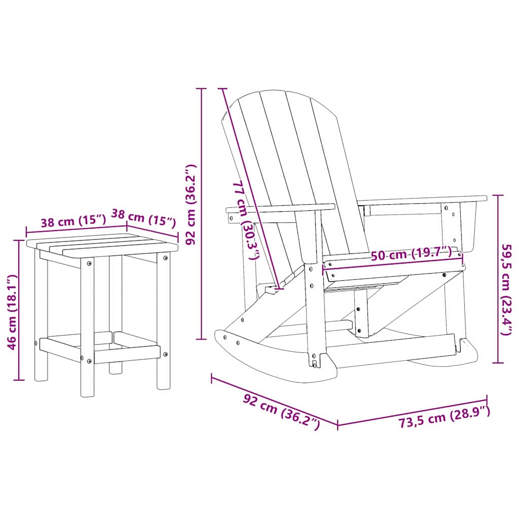 vidaXL Σετ Ξαπλώστρας Κήπου 3 pcs Μαύρο