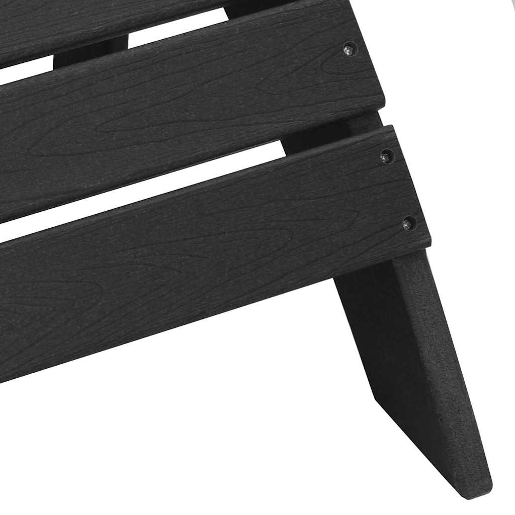 vidaXL Καρέκλες Adirondack με Πόδια 2 τεμ Μαύρο HDPE