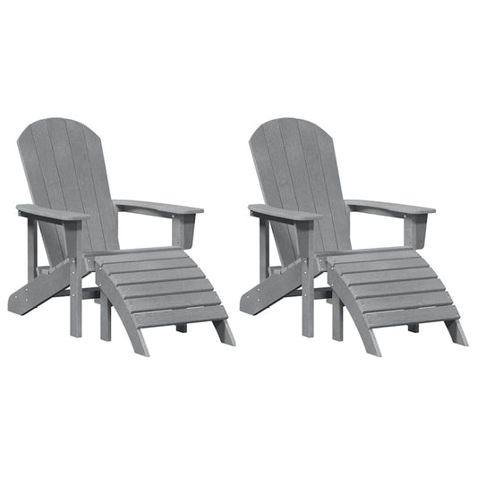 vidaXL Καρέκλα Κήπου 2 pcs Ανοιχτό γκρι 83 x 74 x 92 εκ Πολυαιθυλένιο