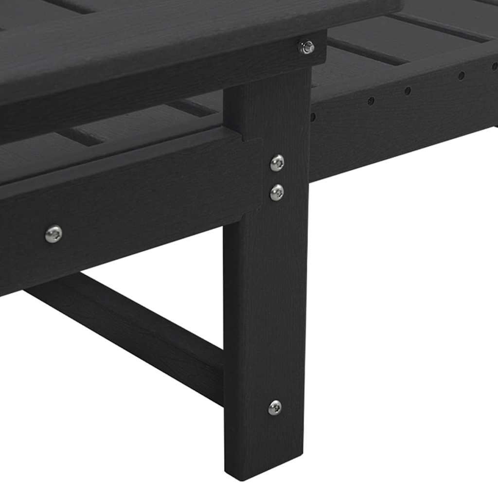 vidaXL Ξαπλώστρες 2 τεμ Μαύρη 162x53x98.5 εκ HDPE