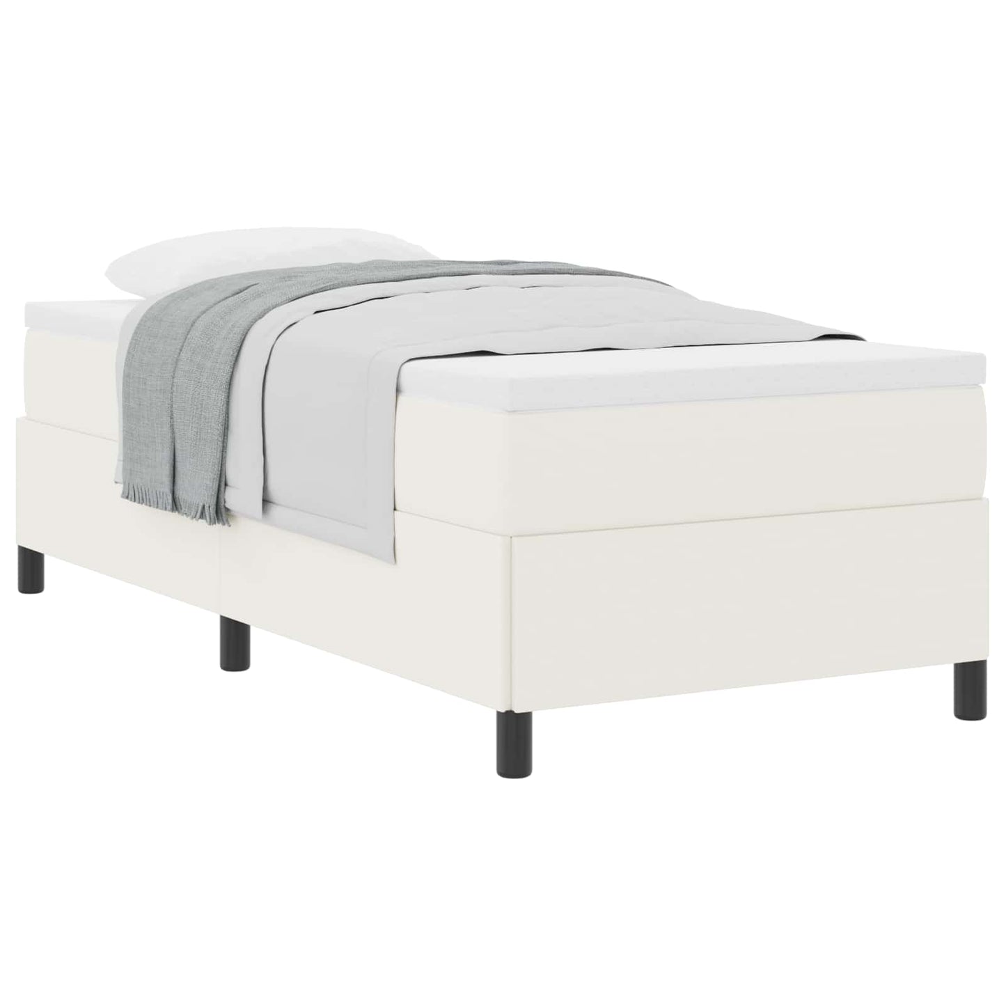 vidaXL Κρεβάτι με ελατήρια Κρεμ 80 x 200 cm Υφασμάτινο Κορντουρά