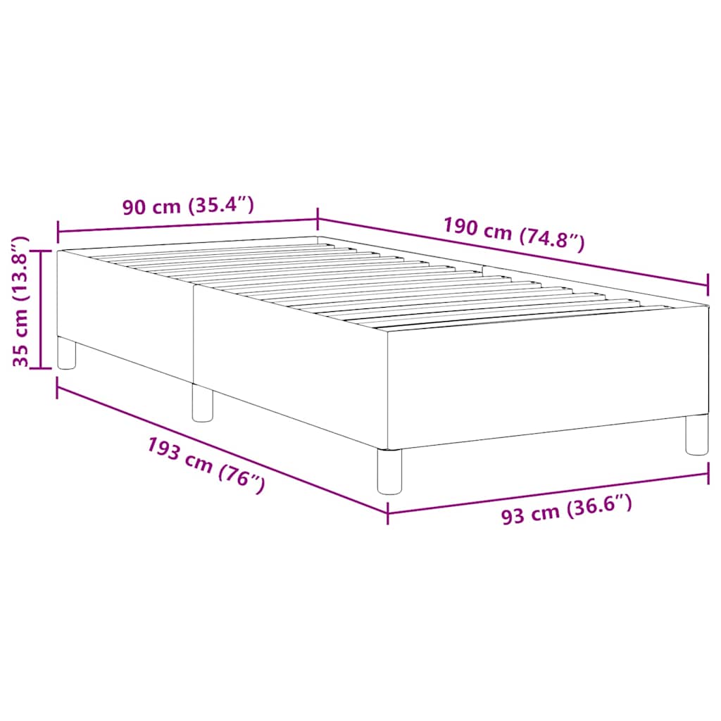 vidaXL Κρεβάτι με ελατήρια Ανοιχτό γκρι 90 x 190 cm