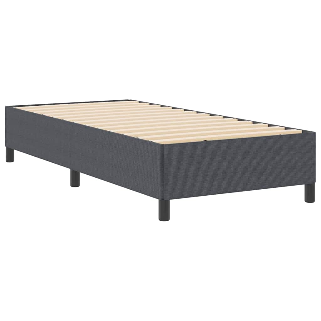 vidaXL Κρεβάτι με ελατήρια Σκούρο Γκρι 90 x 200 cm