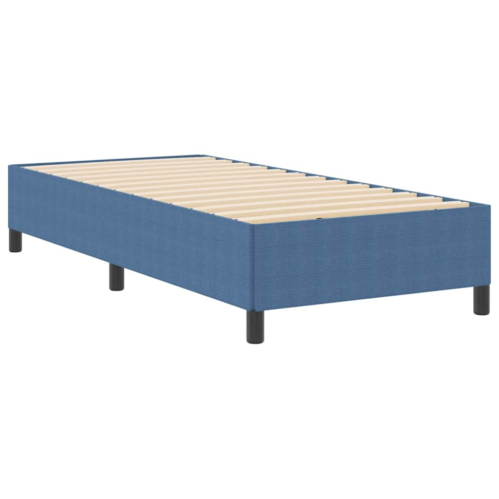 vidaXL Κρεβάτι με ελατήρια Μπλε 90 x 200 cm Υφασμάτινο Κορντουρά