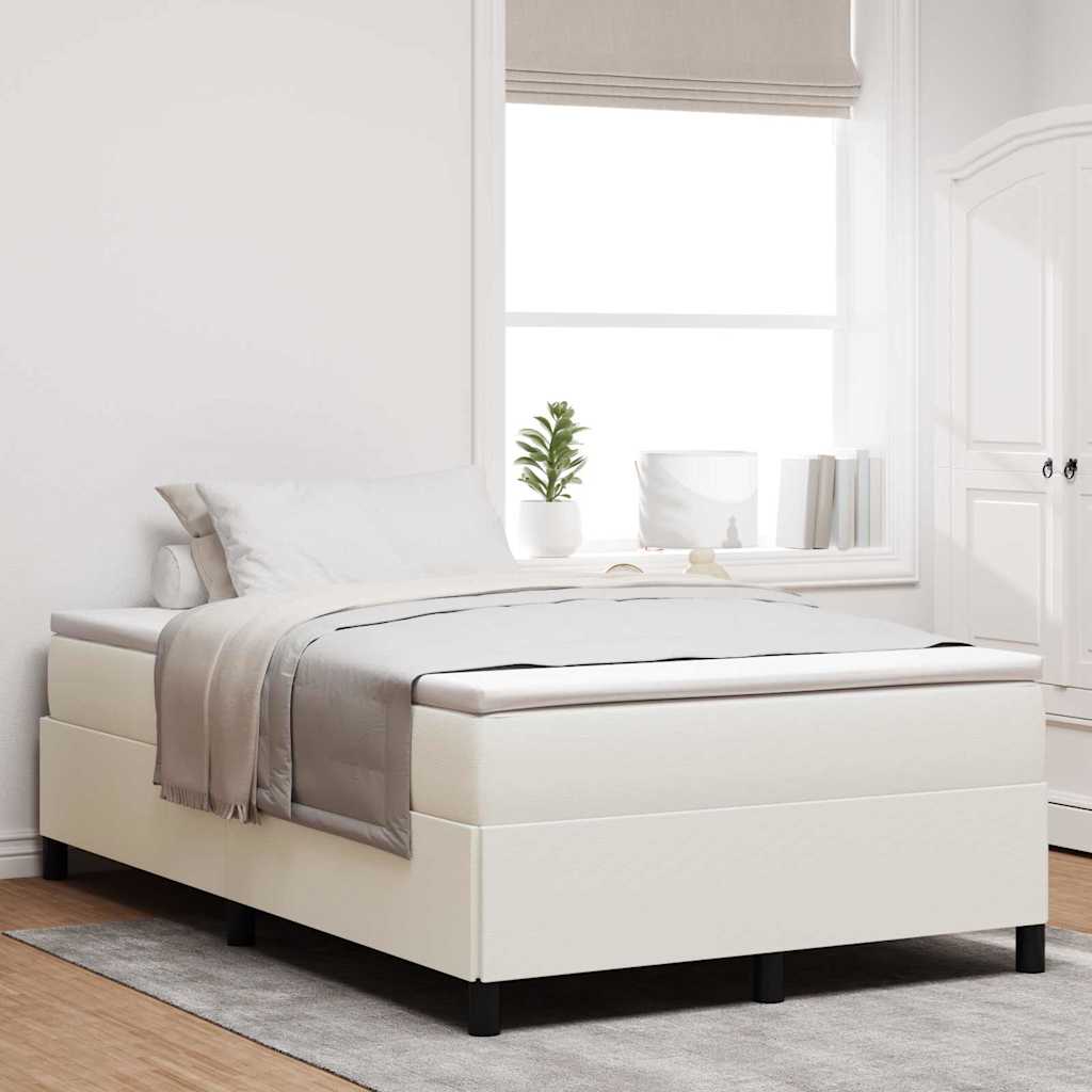 vidaXL Κρεβάτι με ελατήρια Κρεμ 120 x 190 cm Υφασμάτινο Κορντουρά