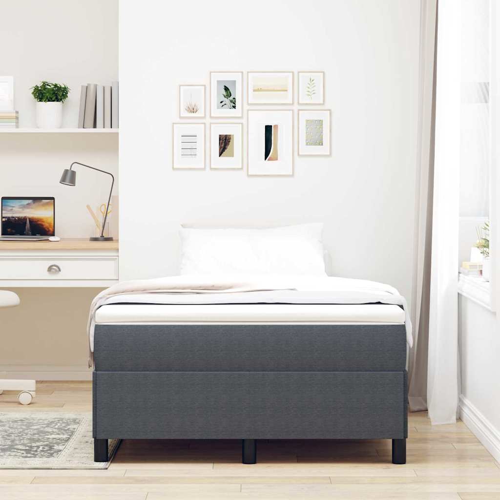 vidaXL Κρεβάτι με ελατήρια Σκούρο Γκρι 120 x 200 cm