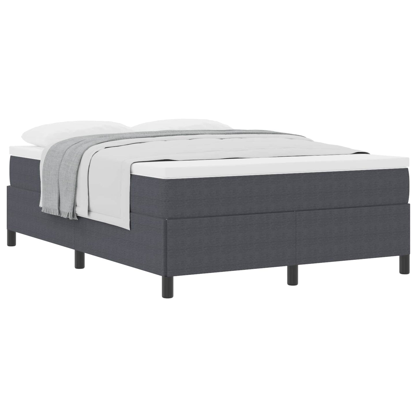 vidaXL Κρεβάτι με ελατήρια Σκούρο Γκρι 140 x 190 cm