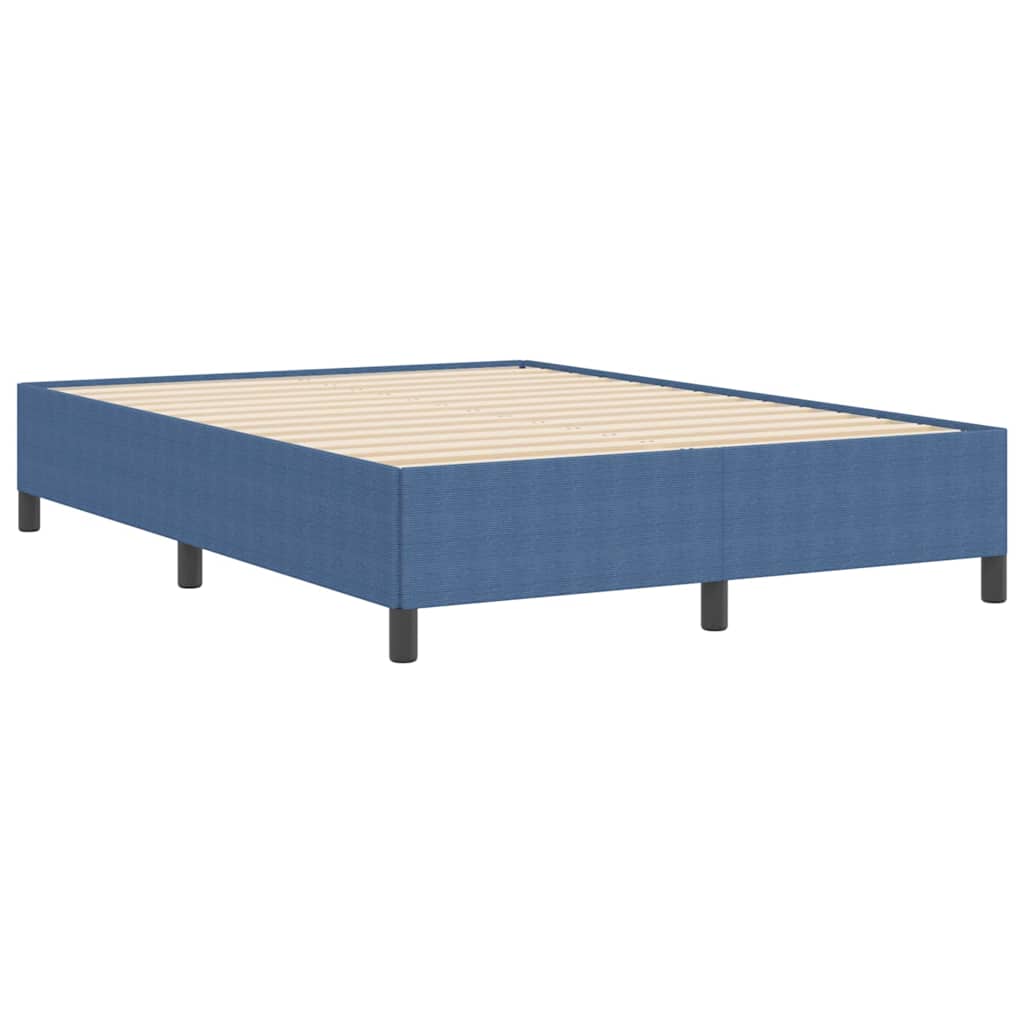 vidaXL Κρεβάτι με ελατήρια Μπλε 140 x 190 cm Υφασμάτινο Κορντουρά