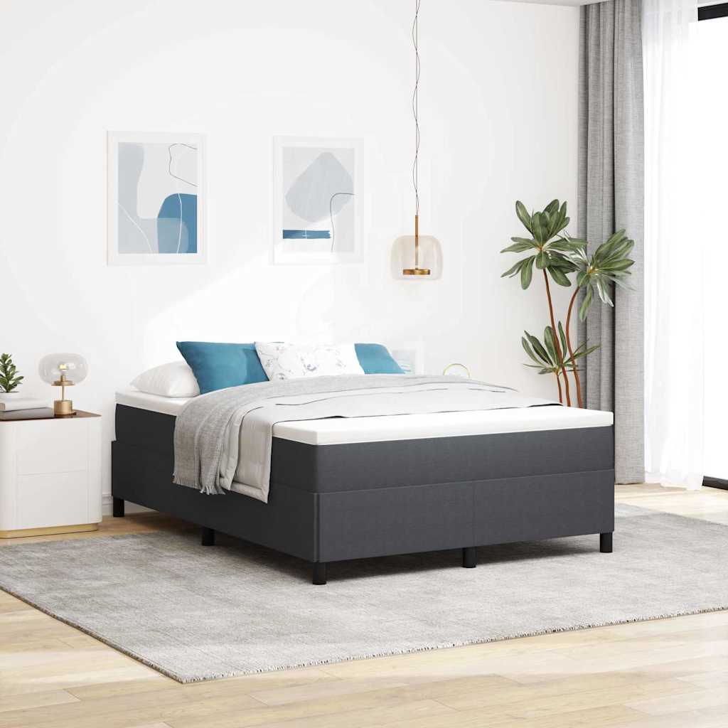 vidaXL Κρεβάτι με ελατήρια Σκούρο Γκρι 140 x 200 cm