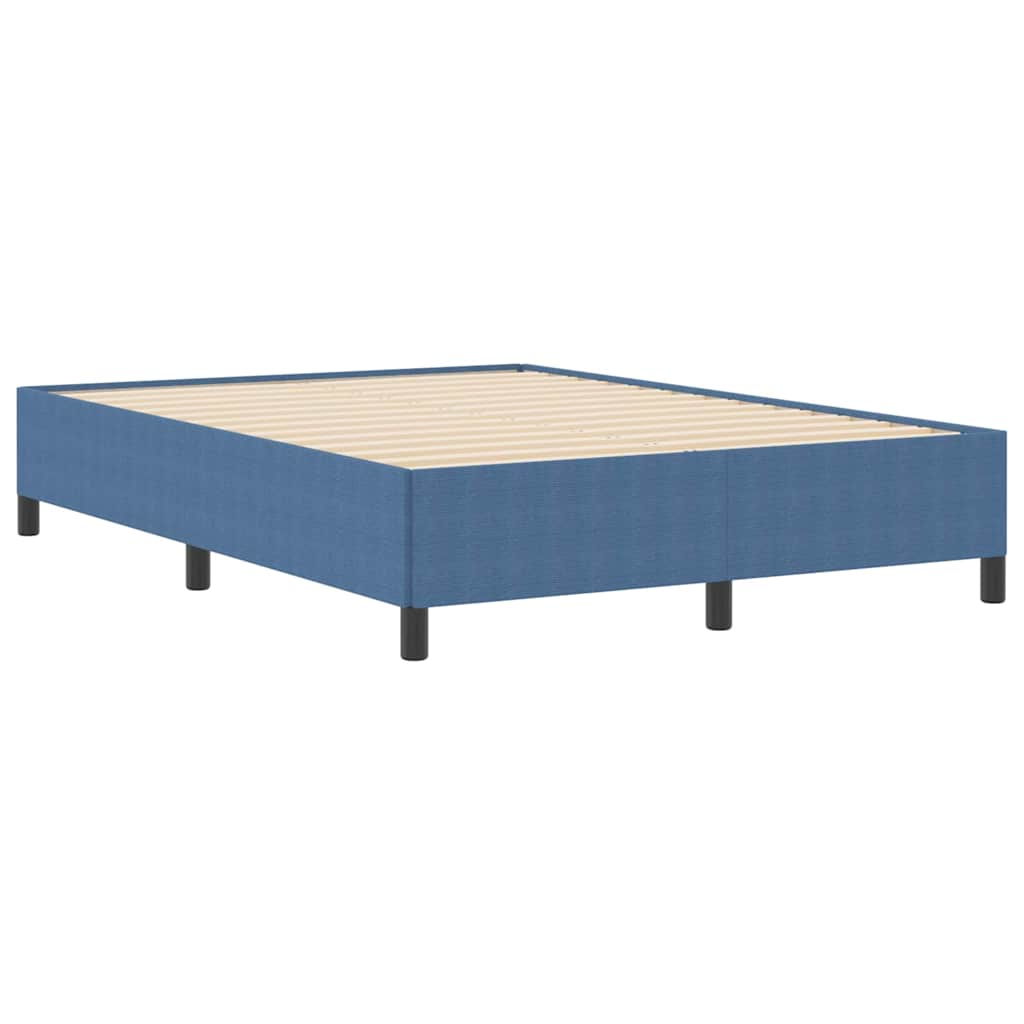 vidaXL Κρεβάτι με ελατήρια Μπλε 140 x 200 cm Υφασμάτινο Κορντουρά
