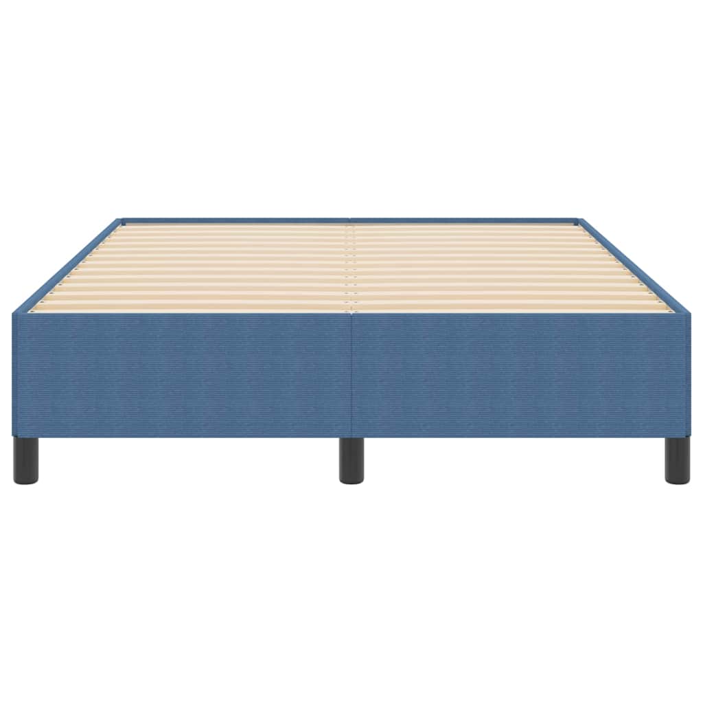 vidaXL Κρεβάτι με ελατήρια Μπλε 140 x 200 cm Υφασμάτινο Κορντουρά