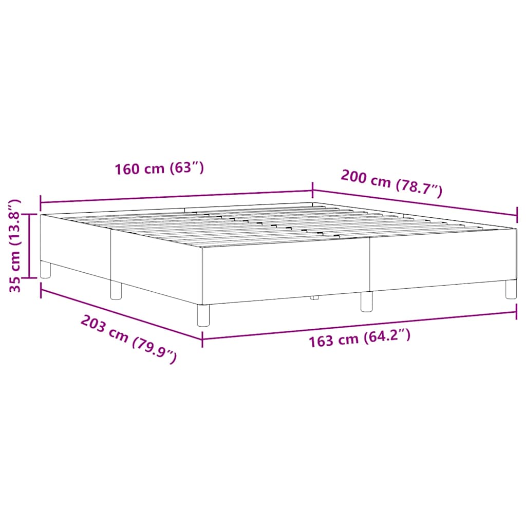 vidaXL Κρεβάτι με ελατήρια Σκούρο Γκρι 160 x 200 cm