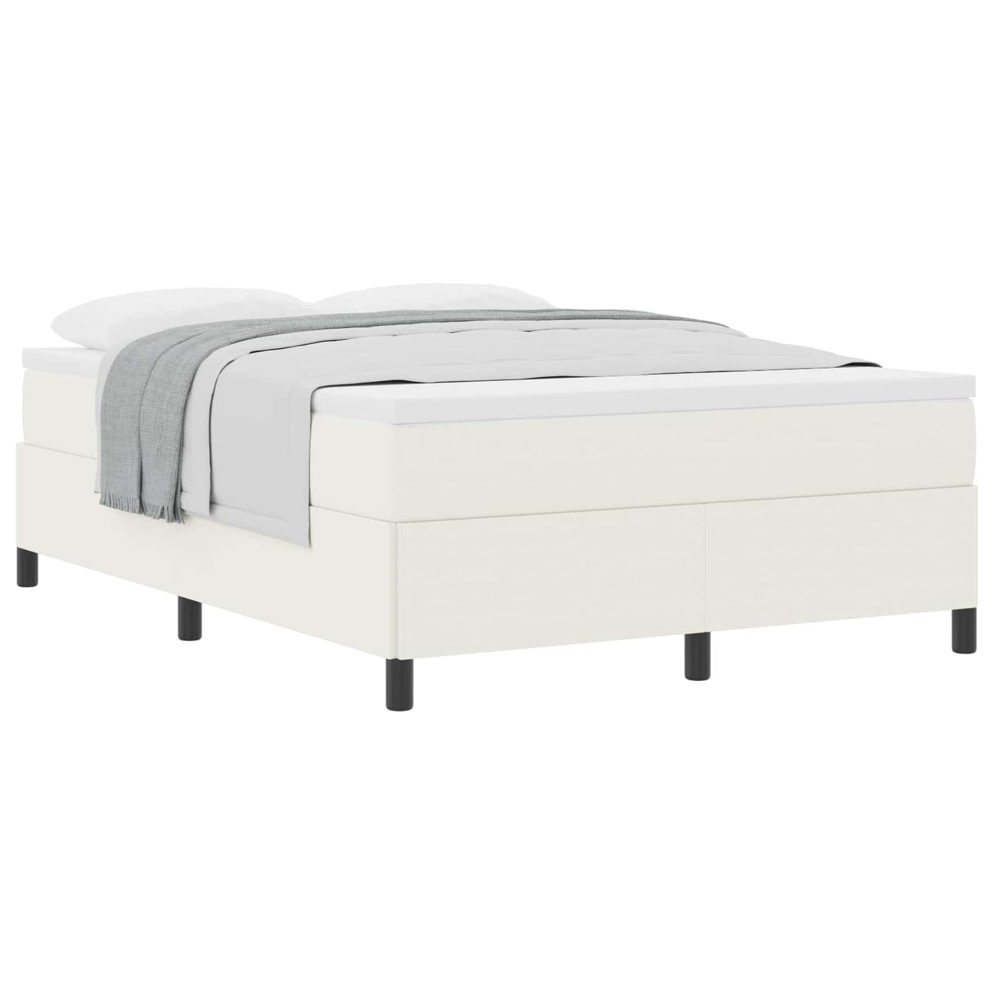 vidaXL Κρεβάτι με ελατήρια Κρεμ 160 x 200 cm Υφασμάτινο Κορντουρά