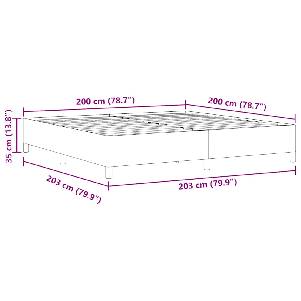 vidaXL Κρεβάτι με ελατήρια Ανοιχτό γκρι 200 x 200 cm