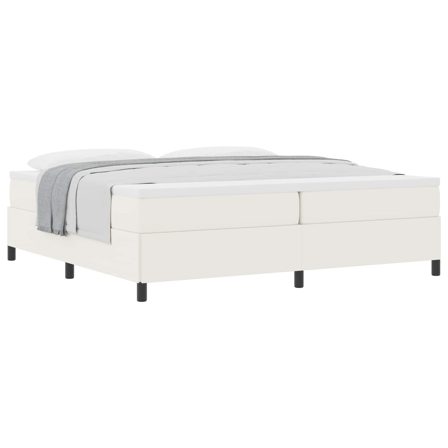 vidaXL Κρεβάτι με ελατήρια Κρεμ 200 x 200 cm Υφασμάτινο Κορντουρά