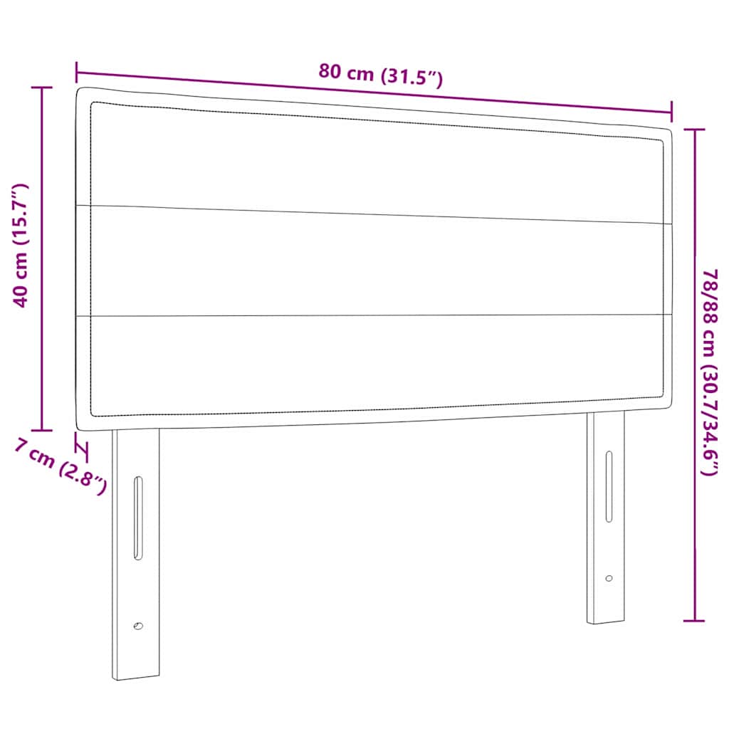 vidaXL Κεφαλάρι Κρεμ 80 cm ύφασμα