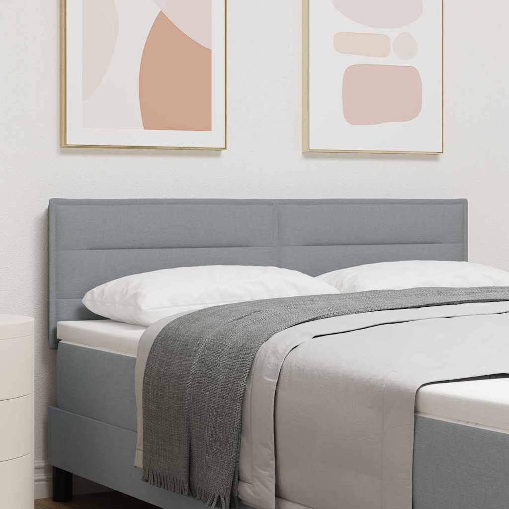 vidaXL Κεφαλάρι με κεφαλάρι Ανοιχτό γκρι 144 cm Τεχνητό Δέρμα