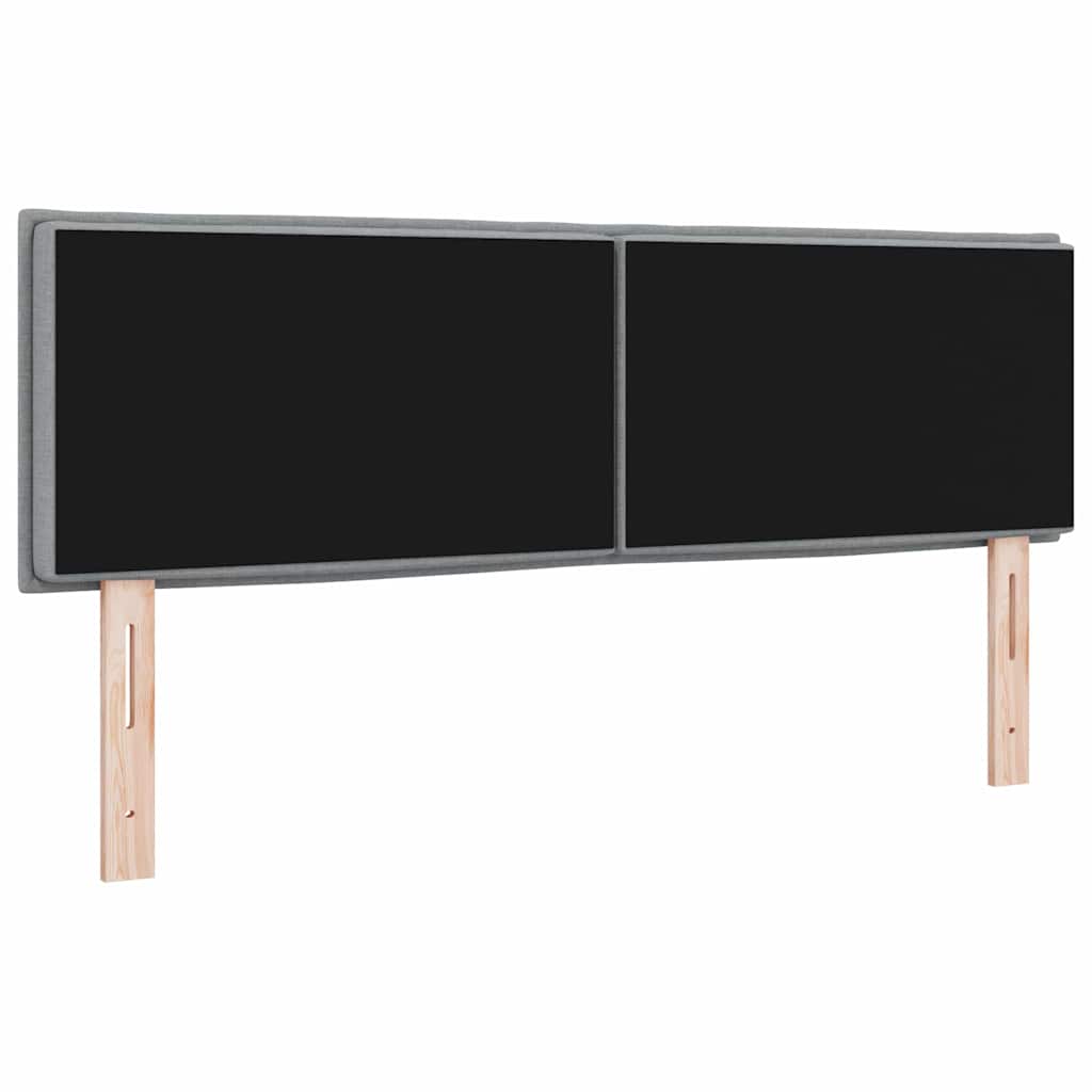 vidaXL Κεφαλάρι με κεφαλάρι Ανοιχτό γκρι 144 cm Τεχνητό Δέρμα