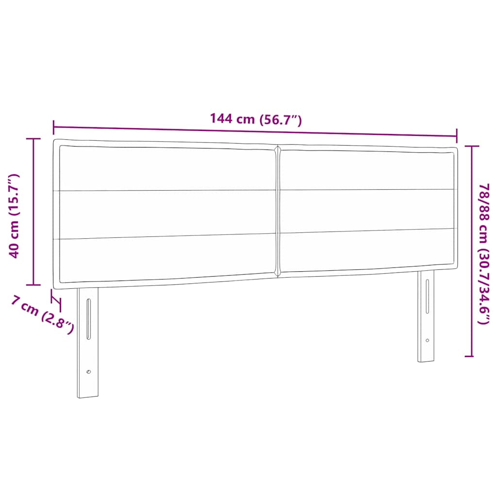 vidaXL Κεφαλάρι με κεφαλάρι Ανοιχτό γκρι 144 cm Τεχνητό Δέρμα