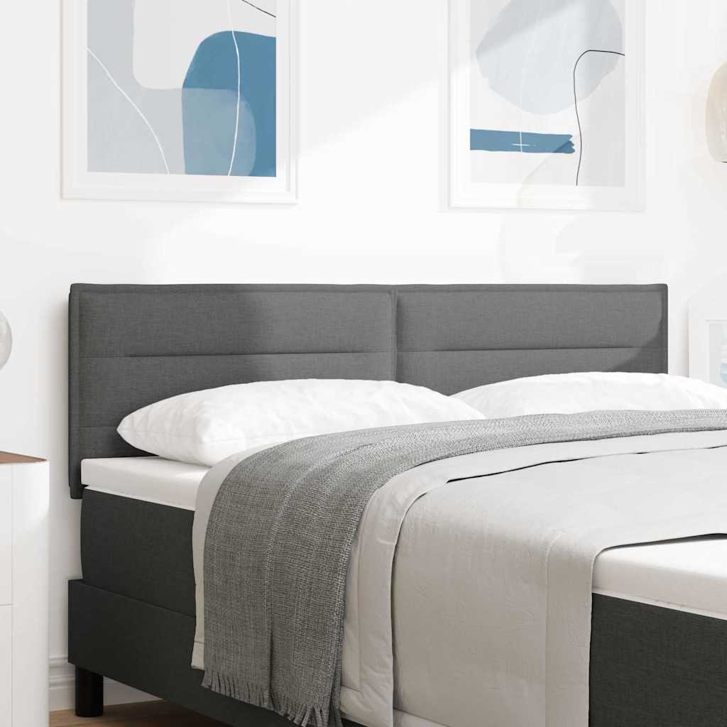 vidaXL Κεφαλάρι με κεφαλάρι Σκούρο Γκρι 144 cm Τεχνητό Δέρμα