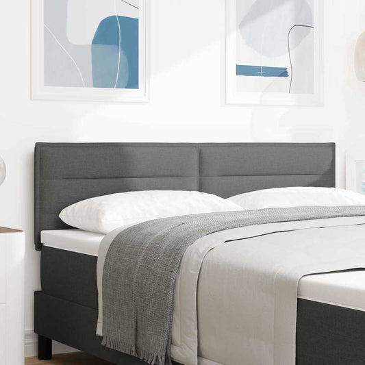 vidaXL Κεφαλάρι με κεφαλάρι Σκούρο Γκρι 144 cm Τεχνητό Δέρμα