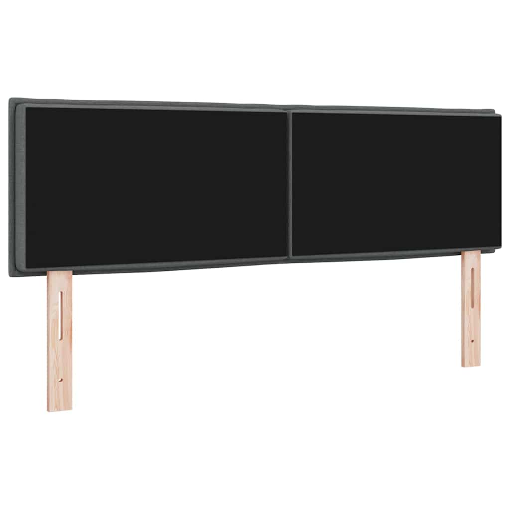vidaXL Κεφαλάρι με κεφαλάρι Σκούρο Γκρι 144 cm Τεχνητό Δέρμα
