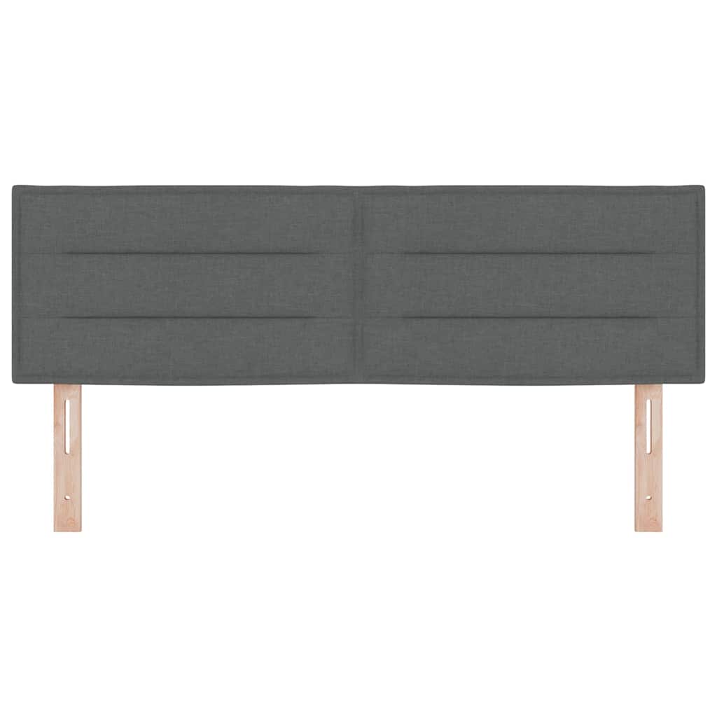 vidaXL Κεφαλάρι με κεφαλάρι Σκούρο Γκρι 144 cm Τεχνητό Δέρμα