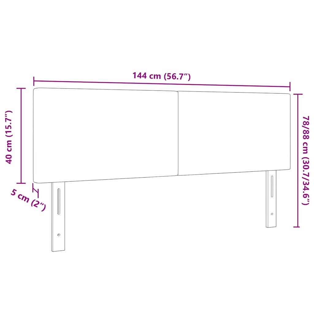 vidaXL Κεφαλάρι με κεφαλάρι Κρεμ 144 cm Τεχνητό Δέρμα