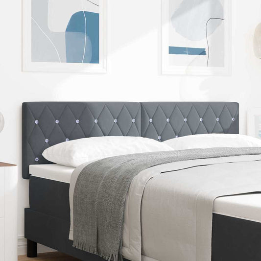 vidaXL Βελούδινο Κεφαλάρι Argyle Σκούρο Γκρι 160 cm Βελούδο