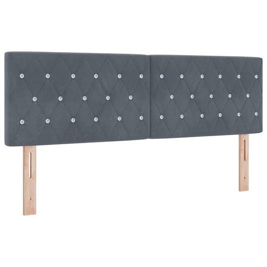 vidaXL Βελούδινο Κεφαλάρι Argyle Σκούρο Γκρι 160 cm Βελούδο