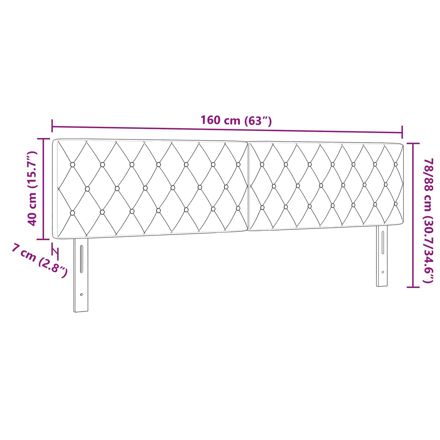 vidaXL Κεφαλάρι Ροζ 160 cm Βελούδο