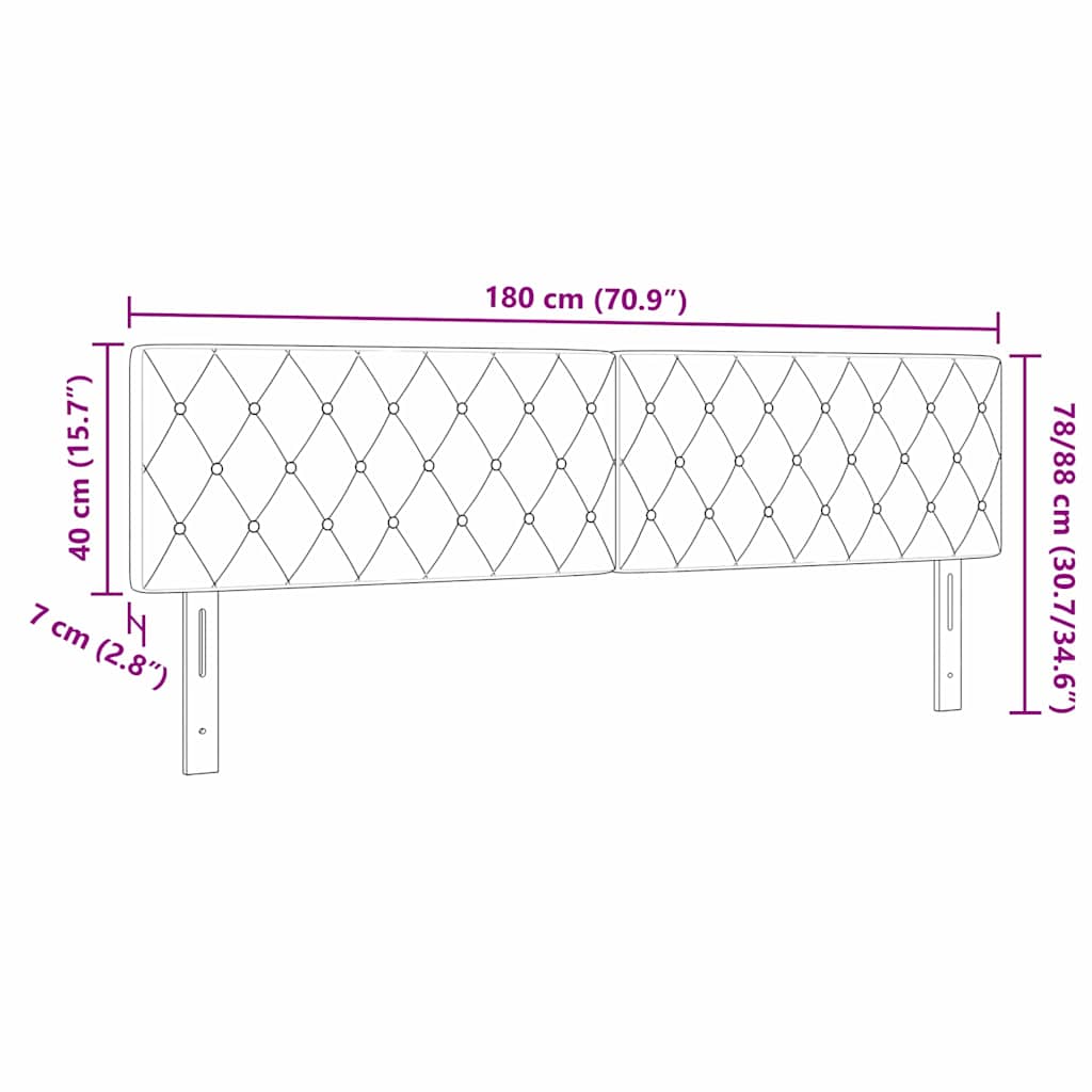 vidaXL Κεφαλάρι Σκούρο Μπλε 180 cm Βελούδο
